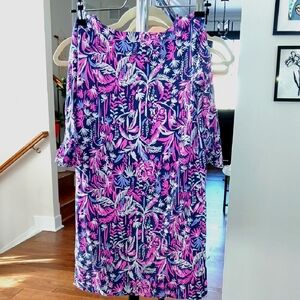 Lilly Pulitzer Pink, Purple and Blue Floral Dress - Size L 8/10